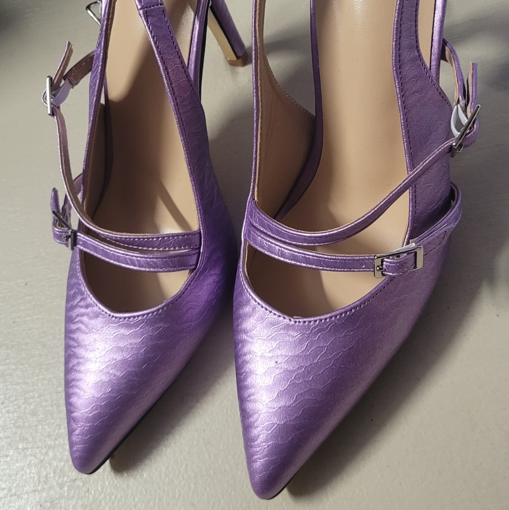 SHEIN Purple Heels with Strappy Design